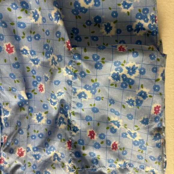 Casual Nights Blue Floral Nightgown Snap Button Front Size Small - Picture 7 of 9